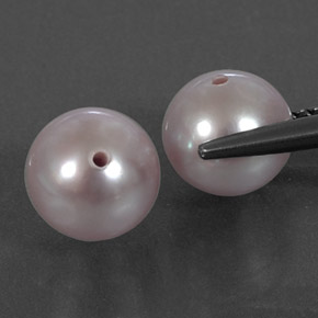 Pearl Gemstones in 7.4 mm Size for Sale, Pearl Stones in Silver Pink Color