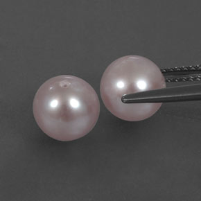 Pearl Gemstones in 7.3 mm Size for Sale, Pearl Stones in Grayish Pink Color