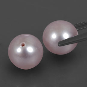 Pearl Gemstones in 7.3 mm Size for Sale, Pearl Stones in Silver Pink Color