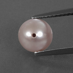 2.43 ct Pink Pearl Gemstone, Pearl Gem in Half-Drilled Sphere Shape for Sale.