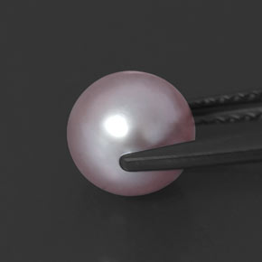 Pearl Gemstone in 6.9 mm Size for Sale, Pearl Stone in Lavender Color