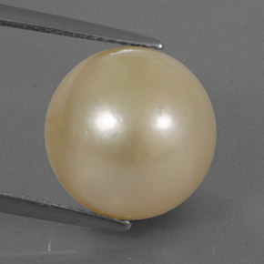 14.49 ct Gold Pearl Stone, Natural Pearl in Spherical Shape for Sale