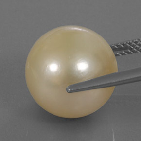 Pearl Gemstone in 12.7 mm Size for Sale, Pearl Stone in Golden Color