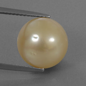 11.50 ct Yellow Pearl Stone, Natural Pearl in Spherical Shape for Sale