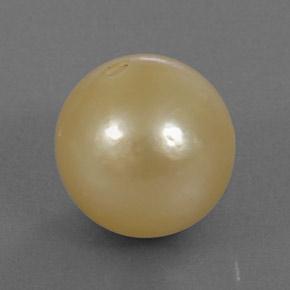 13.25 ct Golden Pearl Stone, Natural Pearl in Spherical Shape for Sale