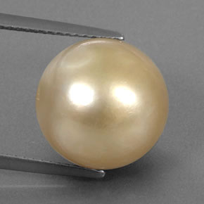 14.91 ct Yellow Pearl Gemstone, Pearl Gem in Spherical Shape for Sale.