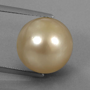 13.24 ct Yellow Pearl Gemstone, Pearl Gem in Spherical Shape for Sale.