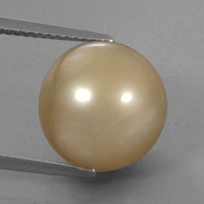 14.27 ct Yellow Pearl Gemstone, Pearl Gem in Spherical Shape for Sale.