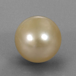 12.49 ct Yellow Pearl Stone, Natural Pearl in Spherical Shape for Sale