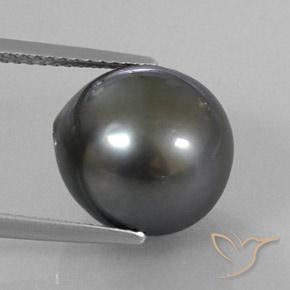 12,2x0 mm Perla grigio Barocco dal mare del sud, peso di 11,36 ct, pietra preziosa naturale Coltivato d'acqua salata in purezza Opaque, Perla 1pz - il colore è Grigio scuro, durezza Mohs di 2,5 - 4,5, Photo A