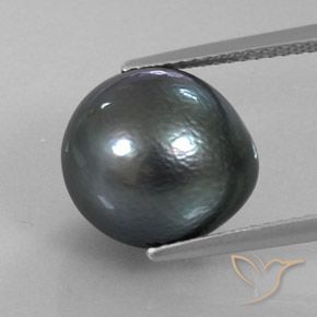 12,3x0 mm Perla grigio Barocco dal mare del sud, peso di 10,87 ct, pietra preziosa naturale Coltivato d'acqua salata in purezza Opaque, Perla 1pz - il colore è Argento scuro, durezza Mohs di 2,5 - 4,5, Photo A