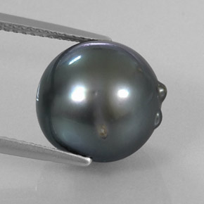 12,8mm Perla grigio taglio fantasia dal mare del sud, peso di 12,32 ct, pietra preziosa naturale Coltivato d'acqua salata in purezza Opaque, 1 pezzo Perla Barocco - Colore: Grigio scuro, durezza Mohs di 2,5 - 4,5 , Photo A
