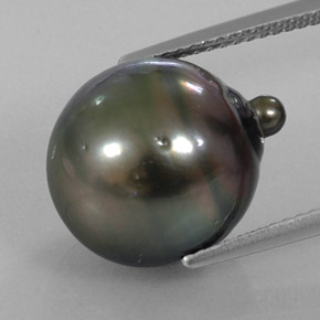 dunkelgrau Perle Edelstein - 15.9ct Barock (ID: 333582)