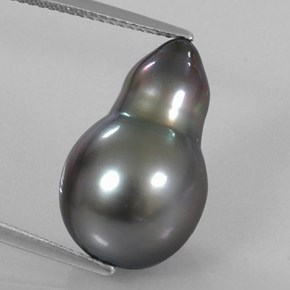 15.12 ct Gray Pearl Gemstone, Pearl Gem in Drop / Pear Shape for Sale.