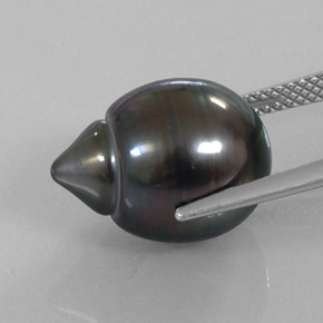 Pearl Gemstone in 15.6 x 11.7 mm Size for Sale, Pearl Stone in Dark Gray Color