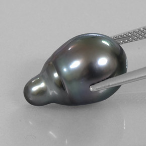 Pearl Gemstone in 17.6 x 11.2 mm Size for Sale, Pearl Stone in Silver Color