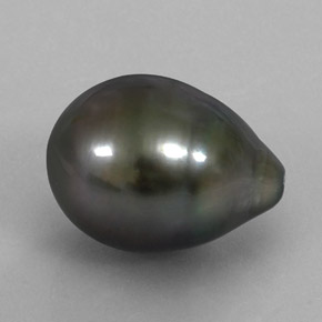 13.74 ct Gray Pearl Stone, Natural Pearl in Drop / Pear Shape for Sale
