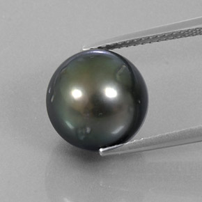 9.57 ct Silver Pearl Gemstone, Pearl Gem in Spherical Shape for Sale.