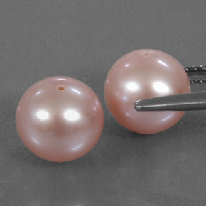 Pearl Gemstone in 8.1 mm Size for Sale, Pearl Stone in Silver Pink Color