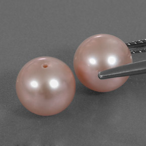 Pearl Gemstones in 7.6 mm Size for Sale, Pearl Stones in Light Pink Color