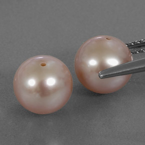 Pearl Gemstones in 7.7 mm Size for Sale, Pearl Stones in Medium Pink Color