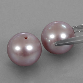 Pearl Gemstones in 7.8 mm Size for Sale, Pearl Stones in Silver Pink Color