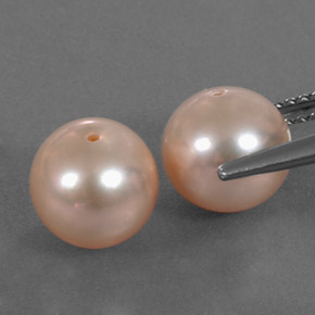 Pearl Gemstone in 7.6 mm Size for Sale, Pearl Stone in Silver Pink Color