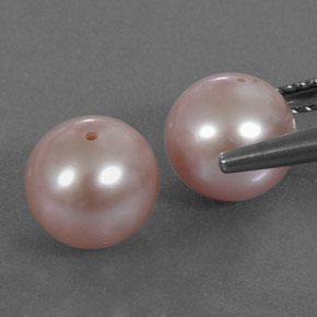 Pearl Gemstones in 7.9 mm Size for Sale, Pearl Stones in Silver Pink Color