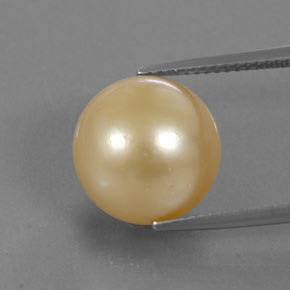13.80 ct Yellow Pearl Gemstone, Pearl Gem in Spherical Shape for Sale.