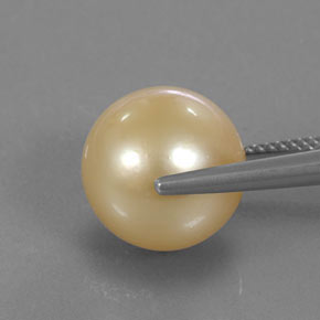 Pearl Gemstone in 12.5 mm Size for Sale, Pearl Stone in Golden Color