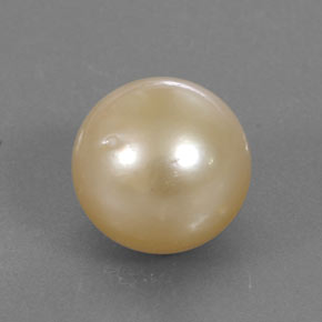 12.37 ct Yellow Pearl Stone, Natural Pearl in Spherical Shape for Sale