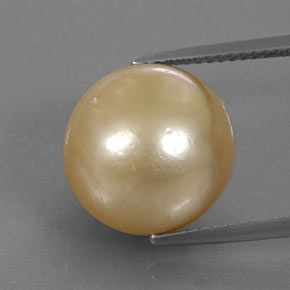 15.02 ct Yellow Pearl Gemstone, Pearl Gem in Spherical Shape for Sale.