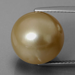 13.97 ct Yellow Pearl Gemstone, Pearl Gem in Spherical Shape for Sale.
