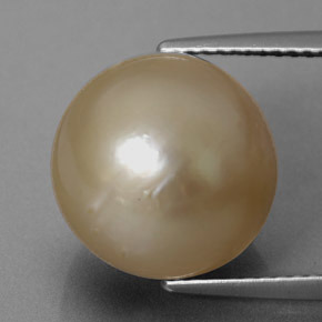 Perla Sferico da 13,1 ct dal mare del sud, dimensione 12,3mm, purezza Opaque, pietra preziosa naturale Coltivato d'acqua salata, Perla 1pc in colore Oro, durezza Mohs di 2,5 - 4,5, Photo A