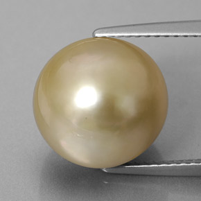 11.75 ct Yellow Pearl Gemstone, Pearl Gem in Spherical Shape for Sale.