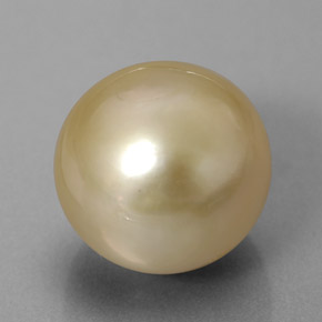 11.75 ct Yellow Pearl Stone, Natural Pearl in Spherical Shape for Sale