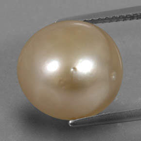 13.38 ct Yellow Pearl Gemstone, Pearl Gem in Spherical Shape for Sale.