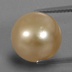 12.36 ct Yellow Pearl Gemstone, Pearl Gem in Spherical Shape for Sale.