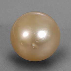 12.36 ct Yellow Pearl Stone, Natural Pearl in Spherical Shape for Sale