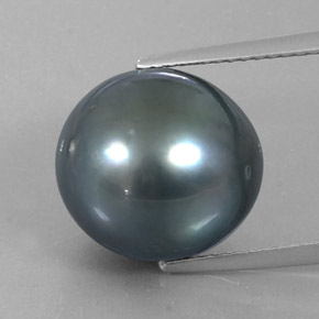 Серый Жемчуг 5,2 ct из Южное Море, размер 12,2 mm, Прозрачность: Opaque, природный Выращенные в море драгоценный камень, 1 шт. Жемчуг Темно-серый цвета, твердость по Моосу 2,5 - 4,5, Photo A