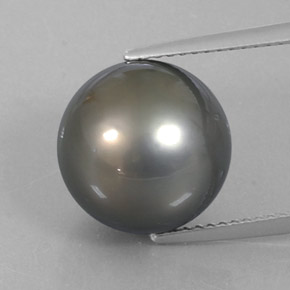 12.75 ct Gray Pearl Gemstone, Pearl Gem in Spherical Shape for Sale.