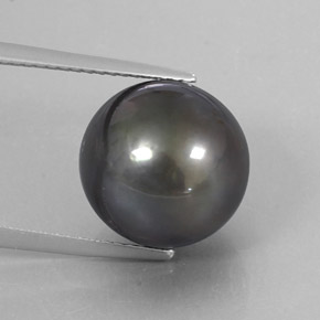 12.75 ct Gray Pearl Gemstone, Pearl Gem in Spherical Shape for Sale.