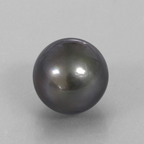 12.75 ct Gray Pearl Stone, Natural Pearl in Spherical Shape for Sale