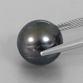 Pearl Gemstone in 12.6 mm Size for Sale, Pearl Stone in Dark Silver Color