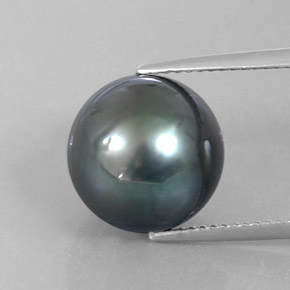 Dark Grey Жемчуг Камень - 13ct Сферический (ID: 338171)