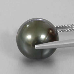 Pearl Gemstone in 12.9 mm Size for Sale, Pearl Stone in Silver Color