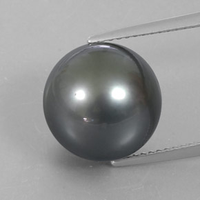 13.23 ct Gray Pearl Gemstone, Pearl Gem in Spherical Shape for Sale.