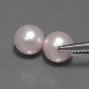 Pearl Gemstone in 7.6 mm Size for Sale, Pearl Stone in Silver Pink Color