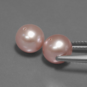 Pearl Gemstones in 7.6 mm Size for Sale, Pearl Stones in Orange Pink Color