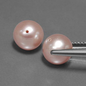 Pearl Gemstones in 7.8 mm Size for Sale, Pearl Stones in Orange Pink Color